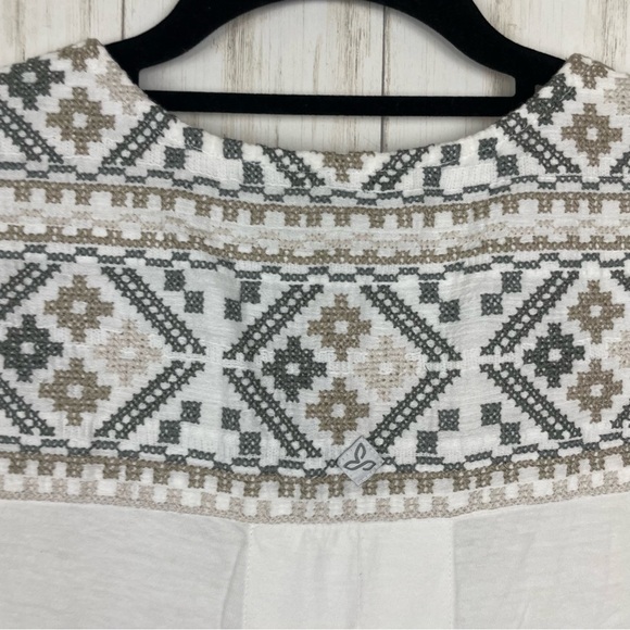 Prana white embroidered linen blend tank Small - Picture 4 of 5
